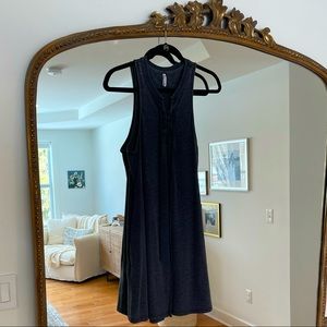 z supply charcoal lace up mini dress